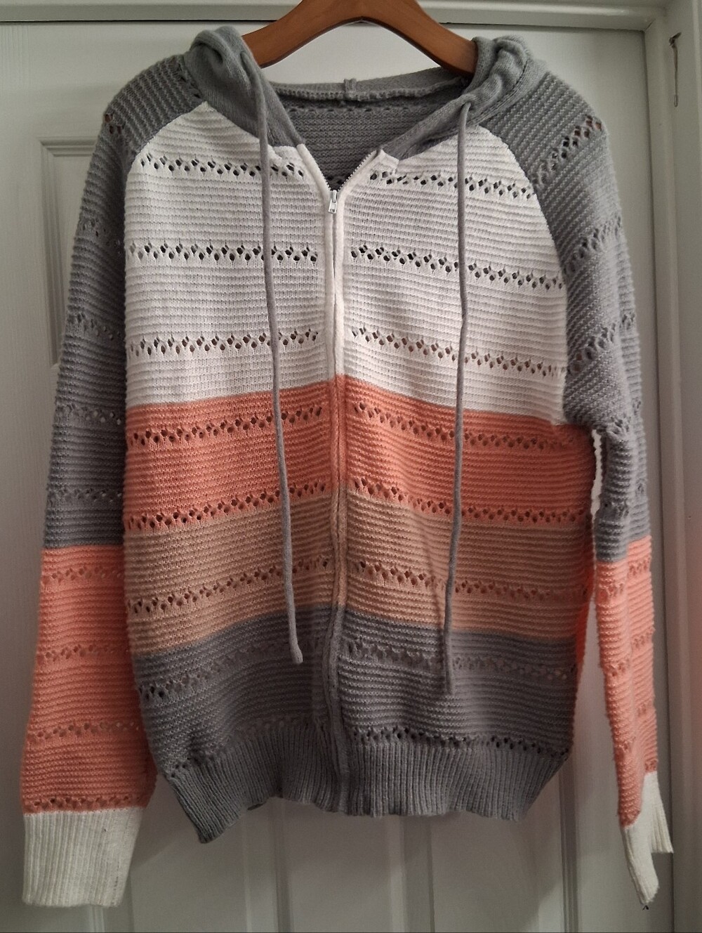 Loose Knit Hoodie Shein Large